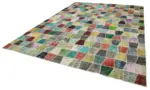 Patchwork Multi Pamuk Üzerine Yün El Dokuma Kilim-306x403 - Görsel 3