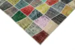 Patchwork Multi Pamuk Üzerine Yün El Dokuma Kilim-306x403 - Görsel 4