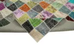 Patchwork Multi Pamuk Üzerine Yün El Dokuma Kilim-306x403 - Görsel 6