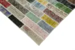 Patchwork Multi Pamuk Üzerine Yün El Dokuma Kilim-302x387 - Görsel 4