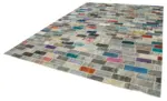 Patchwork Multi Pamuk Üzerine Yün El Dokuma Kilim-298x408 - Görsel 3