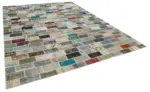 Patchwork Multi Pamuk Üzerine Yün El Dokuma Kilim-298x400 - Görsel 2