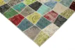 Patchwork Multi Pamuk Üzerine Yün El Dokuma Kilim-307x401 - Görsel 4