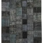 Patchwork Siyah Pamuk Üzerine Yün El Dokuma Kilim-255x352