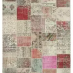 Patchwork Multi Pamuk Üzerine Yün El Dokuma Kilim-251x355