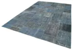 Patchwork Mavi Pamuk Üzerine Yün El Dokuma Kilim-235x353 - Görsel 3