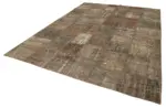 Patchwork Kahverengi Pamuk Üzerine Yün El Dokuma Kilim-253x348 - Görsel 3