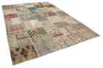 Patchwork Multi Pamuk Üzerine Yün El Dokuma Kilim-250x353 - Görsel 2
