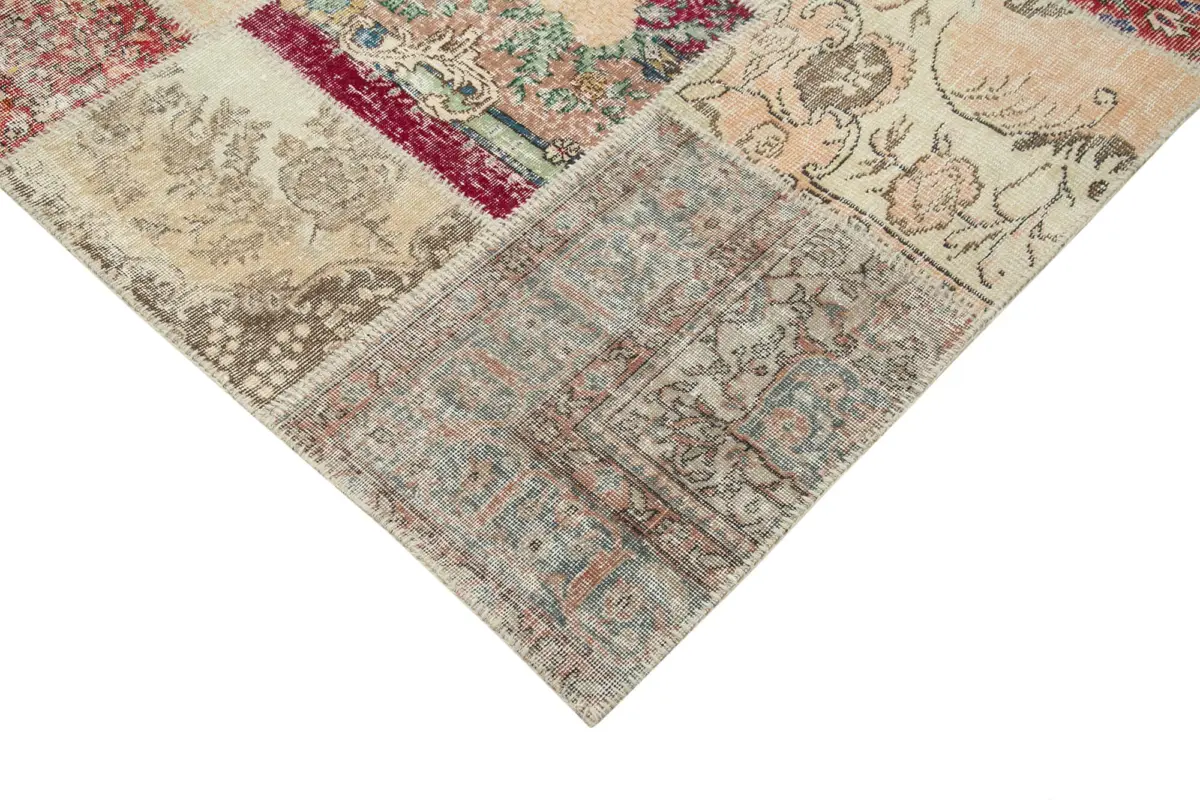 Patchwork Multi Pamuk Üzerine Yün El Dokuma Kilim-250x353 - Görsel 4
