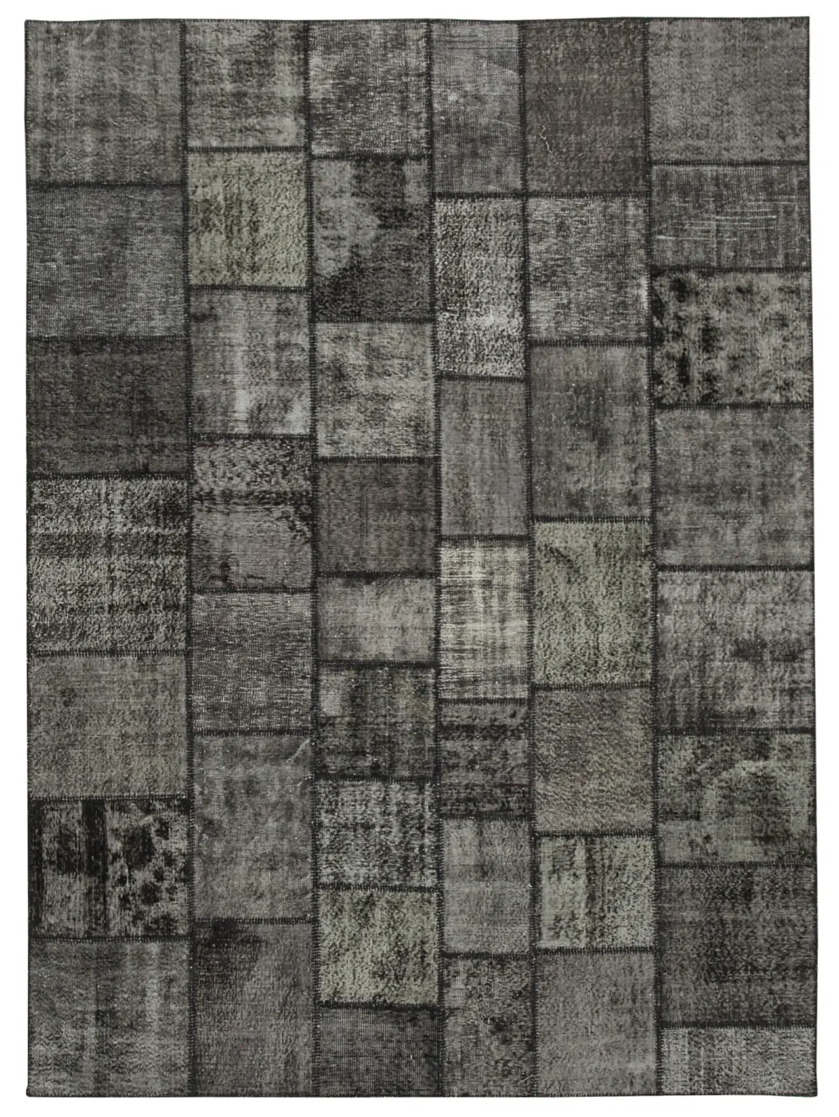Rc_28880_0_Black_Patchwork_Rugs Patchwork Siyah Pamuk Üzerine Yün El Dokuma Kilim-255x350 - Görsel 1