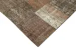 Patchwork Kahverengi Pamuk Üzerine Yün El Dokuma Kilim-254x355 - Görsel 4
