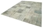 Patchwork Mavi Pamuk Üzerine Yün El Dokuma Kilim-258x355 - Görsel 3