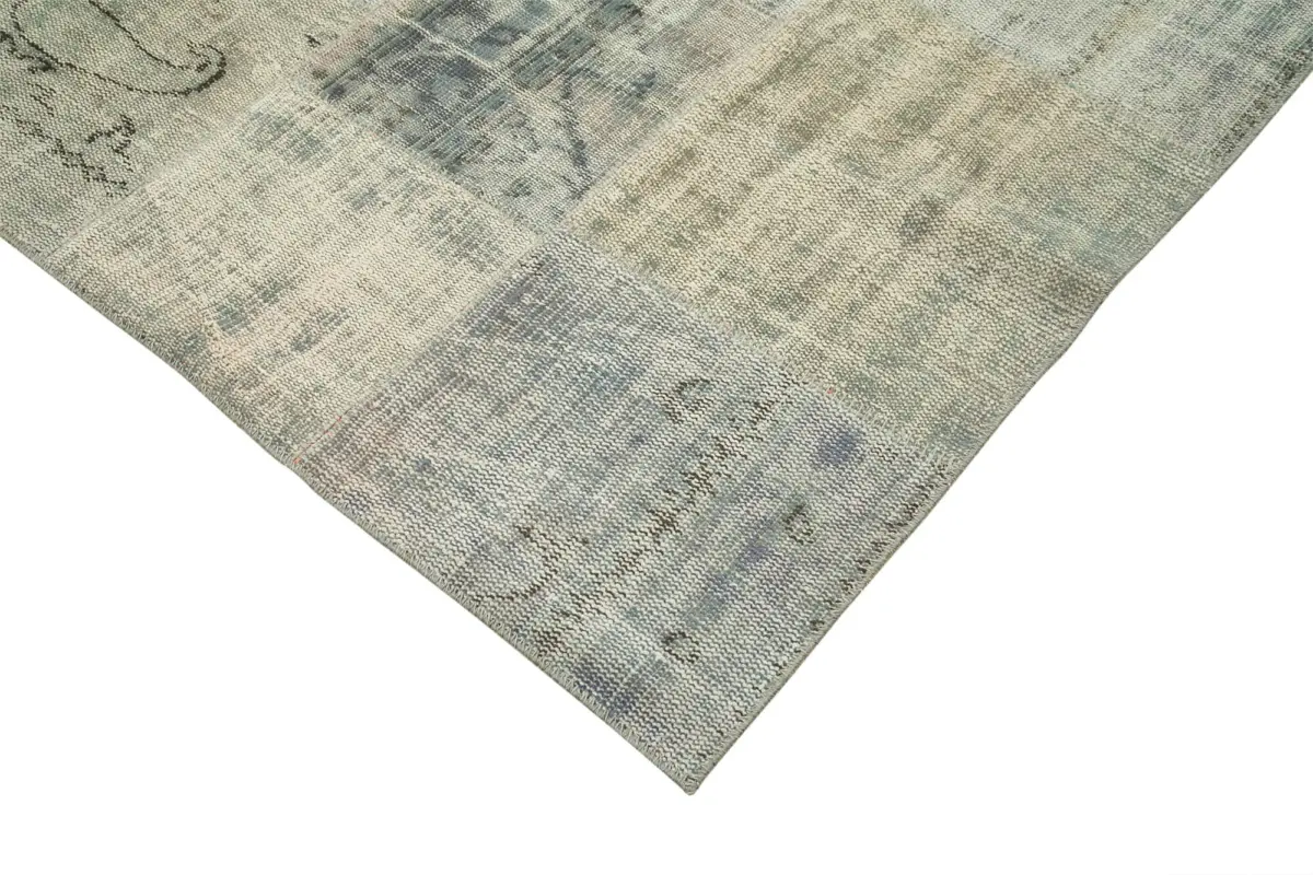 Patchwork Mavi Pamuk Üzerine Yün El Dokuma Kilim-247x352 - Görsel 4