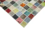 Patchwork Multi Pamuk Üzerine Yün El Dokuma Kilim-257x350 - Görsel 4