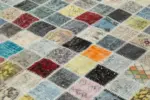 Patchwork Multi Pamuk Üzerine Yün El Dokuma Kilim-257x350 - Görsel 5