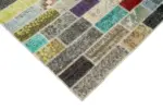 Patchwork Multi Pamuk Üzerine Yün El Dokuma Kilim-256x356 - Görsel 4