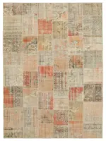 Patchwork Multi Pamuk Üzerine Yün El Dokuma Kilim-257x355