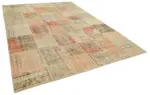 Patchwork Multi Pamuk Üzerine Yün El Dokuma Kilim-257x355 - Görsel 2