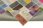 Patchwork Multi Pamuk Üzerine Yün El Dokuma Kilim-263x350 - Görsel 6