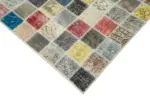 Patchwork Multi Pamuk Üzerine Yün El Dokuma Kilim-260x350 - Görsel 4