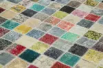 Patchwork Multi Pamuk Üzerine Yün El Dokuma Kilim-260x350 - Görsel 5