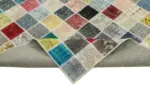 Patchwork Multi Pamuk Üzerine Yün El Dokuma Kilim-260x350 - Görsel 6