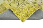Patchwork Sarı Pamuk Üzerine Yün El Dokuma Kilim-107x257 - Görsel 6