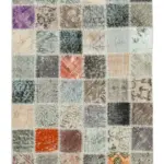 Patchwork Multi Pamuk Üzerine Yün El Dokuma Kilim-086x322