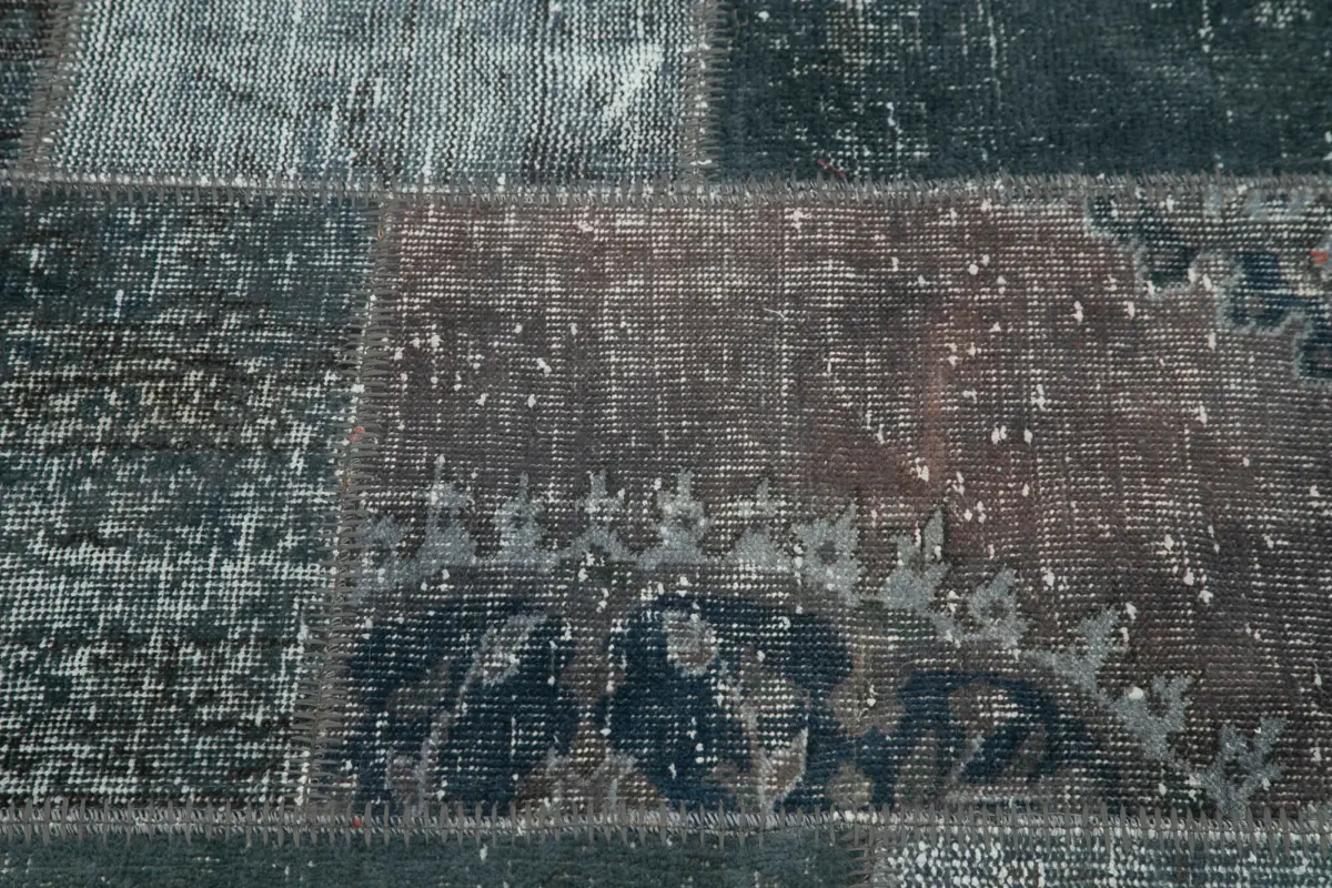 Patchwork Gri Pamuk Üzerine Yün El Dokuma Kilim-154x154 - Görsel 4