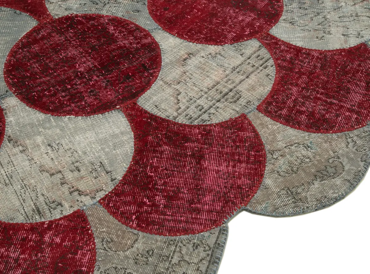 Patchwork Multi Pamuk Üzerine Yün El Dokuma Kilim-170x263 - Görsel 3