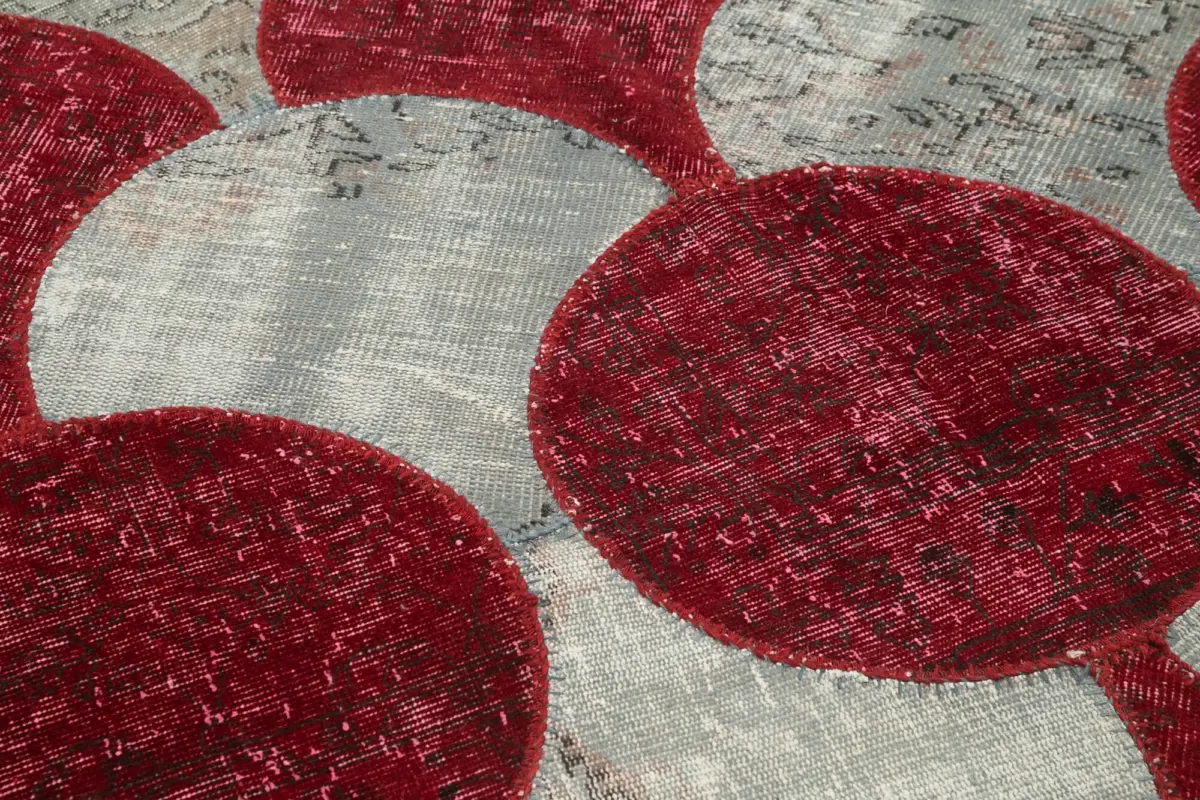 Patchwork Multi Pamuk Üzerine Yün El Dokuma Kilim-170x263 - Görsel 4