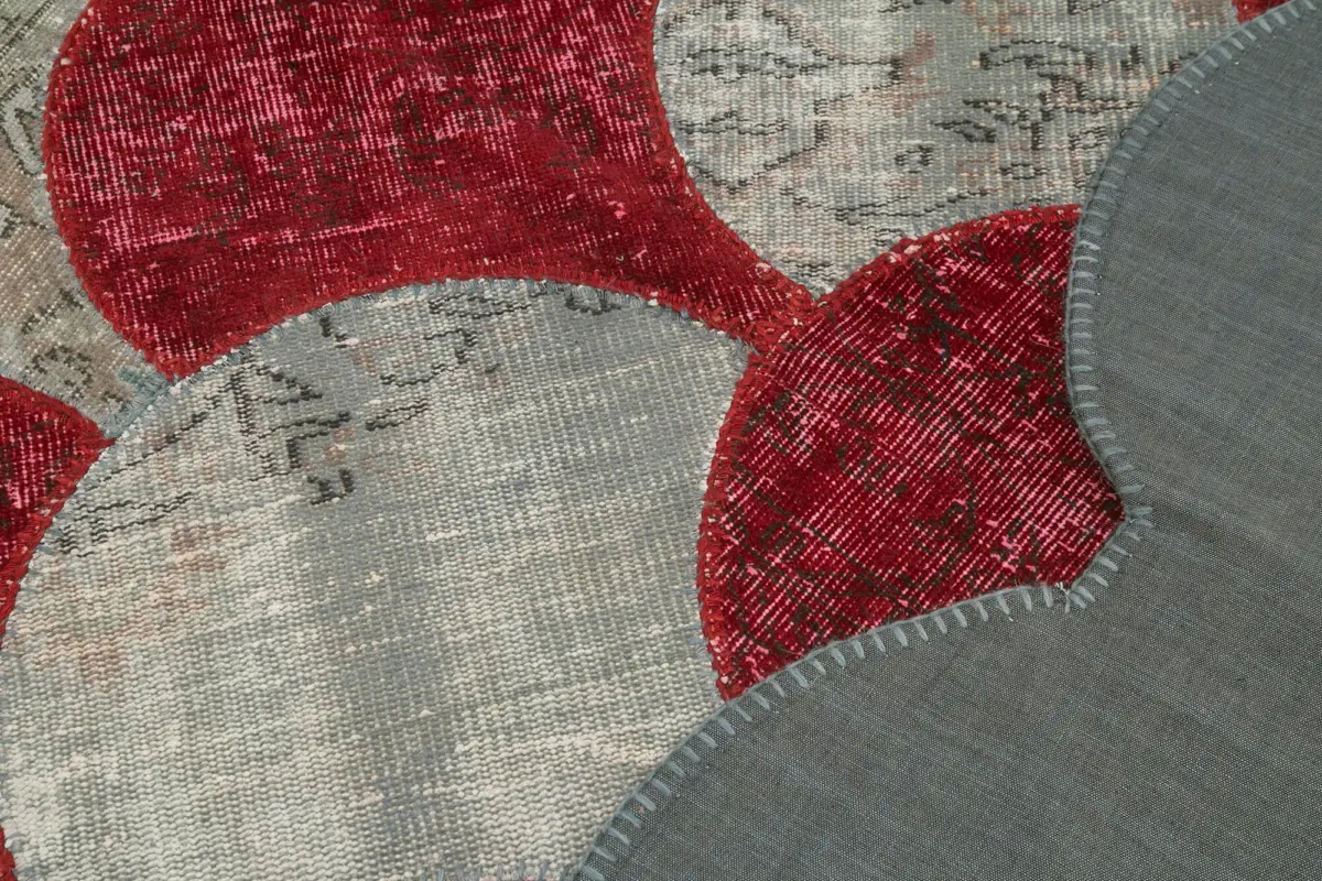 Patchwork Multi Pamuk Üzerine Yün El Dokuma Kilim-170x263 - Görsel 5