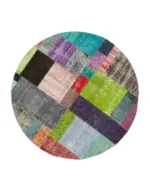 Patchwork Multi Pamuk Üzerine Yün El Dokuma Kilim-150x150