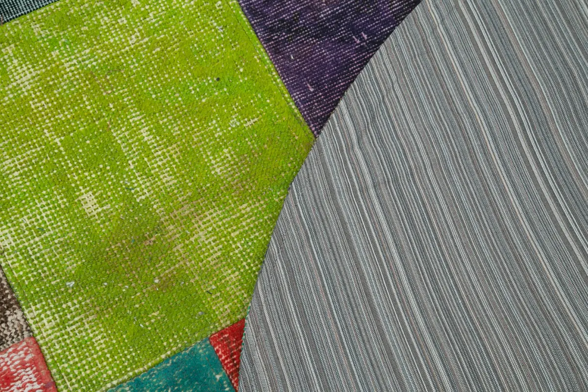 Patchwork Multi Pamuk Üzerine Yün El Dokuma Kilim-150x150 - Görsel 5