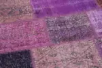 Patchwork Mor Pamuk Üzerine Yün El Dokuma Kilim-190x190 - Görsel 4