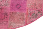 Patchwork Pembe Pamuk Üzerine Yün El Dokuma Kilim-197x197 - Görsel 3