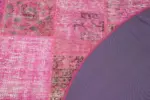 Patchwork Pembe Pamuk Üzerine Yün El Dokuma Kilim-197x197 - Görsel 5