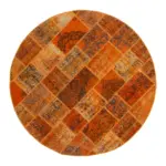 Patchwork Turuncu Pamuk Üzerine Yün El Dokuma Kilim-200x200