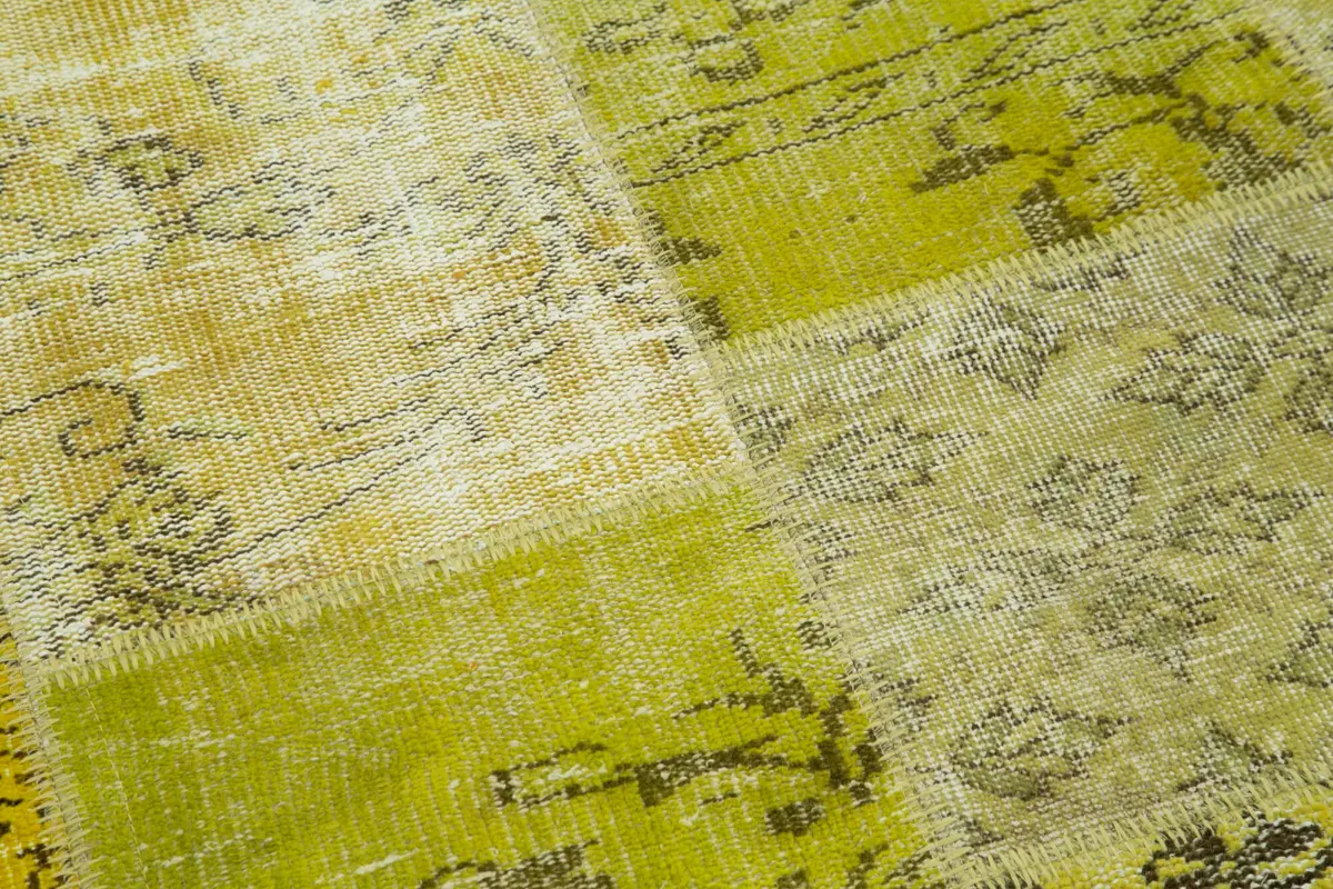 Patchwork Sarı Pamuk Üzerine Yün El Dokuma Kilim-147x147 - Görsel 4