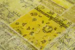 Patchwork Sarı Pamuk Üzerine Yün El Dokuma Kilim-195x195 - Görsel 4