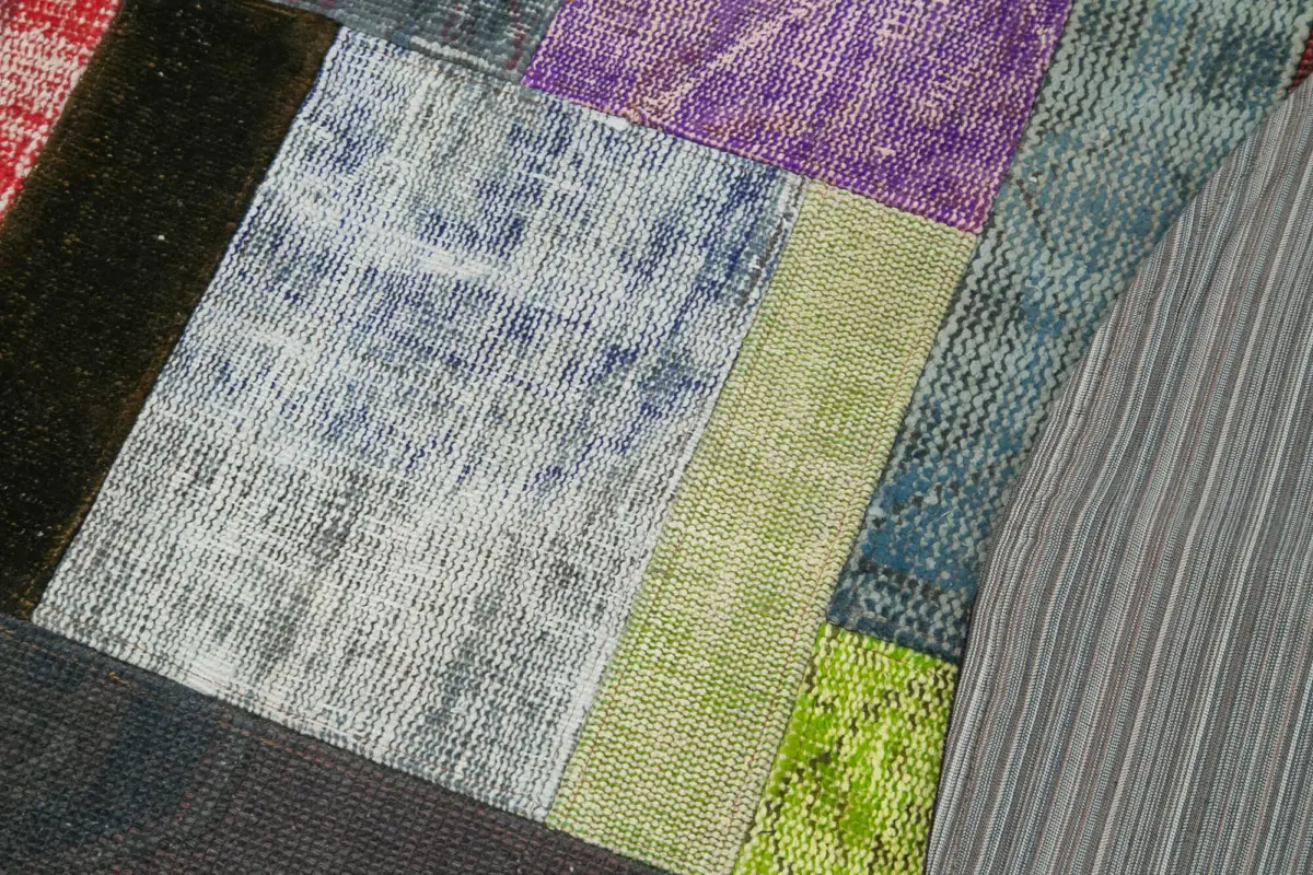 Patchwork Multi Pamuk Üzerine Yün El Dokuma Kilim-150x150 - Görsel 5