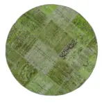 Patchwork Yeşil Pamuk Üzerine Yün El Dokuma Kilim-150x150