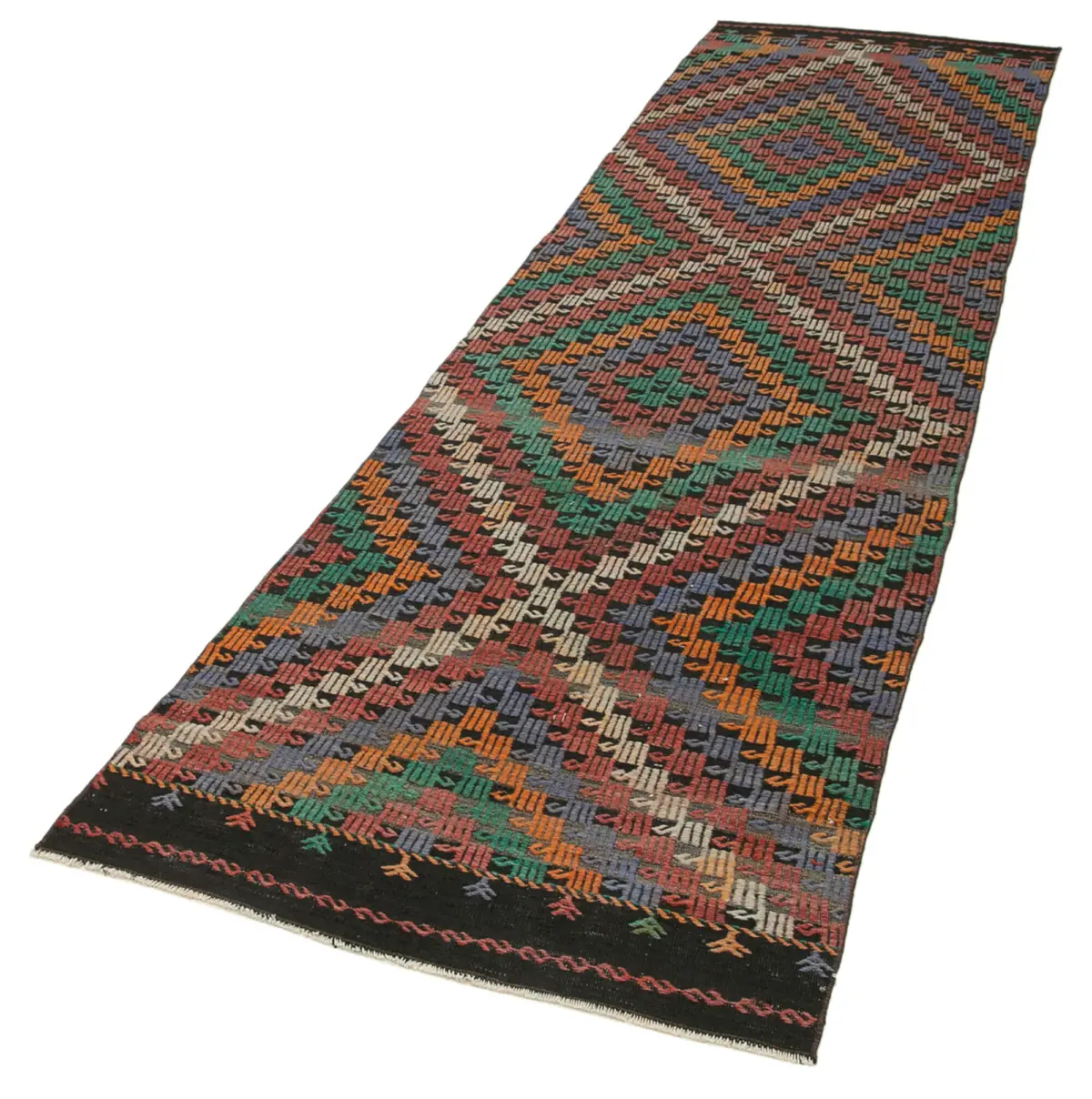 Anadolu Eskitme Multi Pamuk Üzerine Yün El Dokuma Kilim-090x353 - Görsel 3