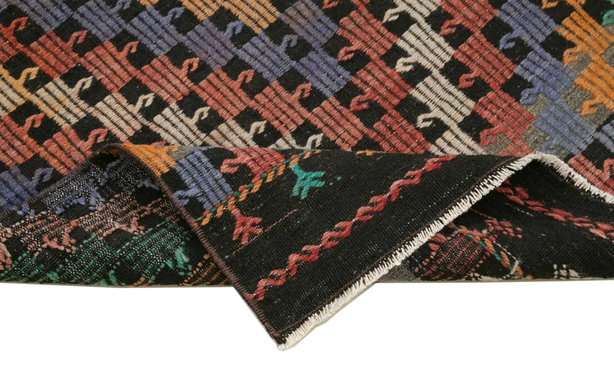 Anadolu Eskitme Multi Pamuk Üzerine Yün El Dokuma Kilim-090x353 - Görsel 6