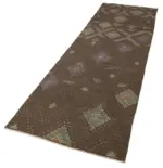 Anadolu Eskitme Kahverengi Pamuk Üzerine Yün El Dokuma Kilim-090x324 - Görsel 3