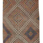 Anadolu Eskitme Multi Pamuk Üzerine Yün El Dokuma Kilim-102x338