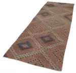 Anadolu Eskitme Multi Pamuk Üzerine Yün El Dokuma Kilim-102x338 - Görsel 3