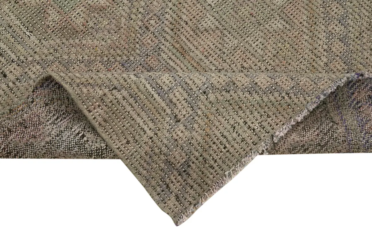 Anadolu Eskitme Gri Pamuk Üzerine Yün El Dokuma Kilim-076x295 - Görsel 6