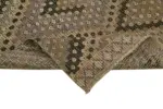 Anadolu Eskitme Kahverengi Pamuk Üzerine Yün El Dokuma Kilim-082x351 - Görsel 6