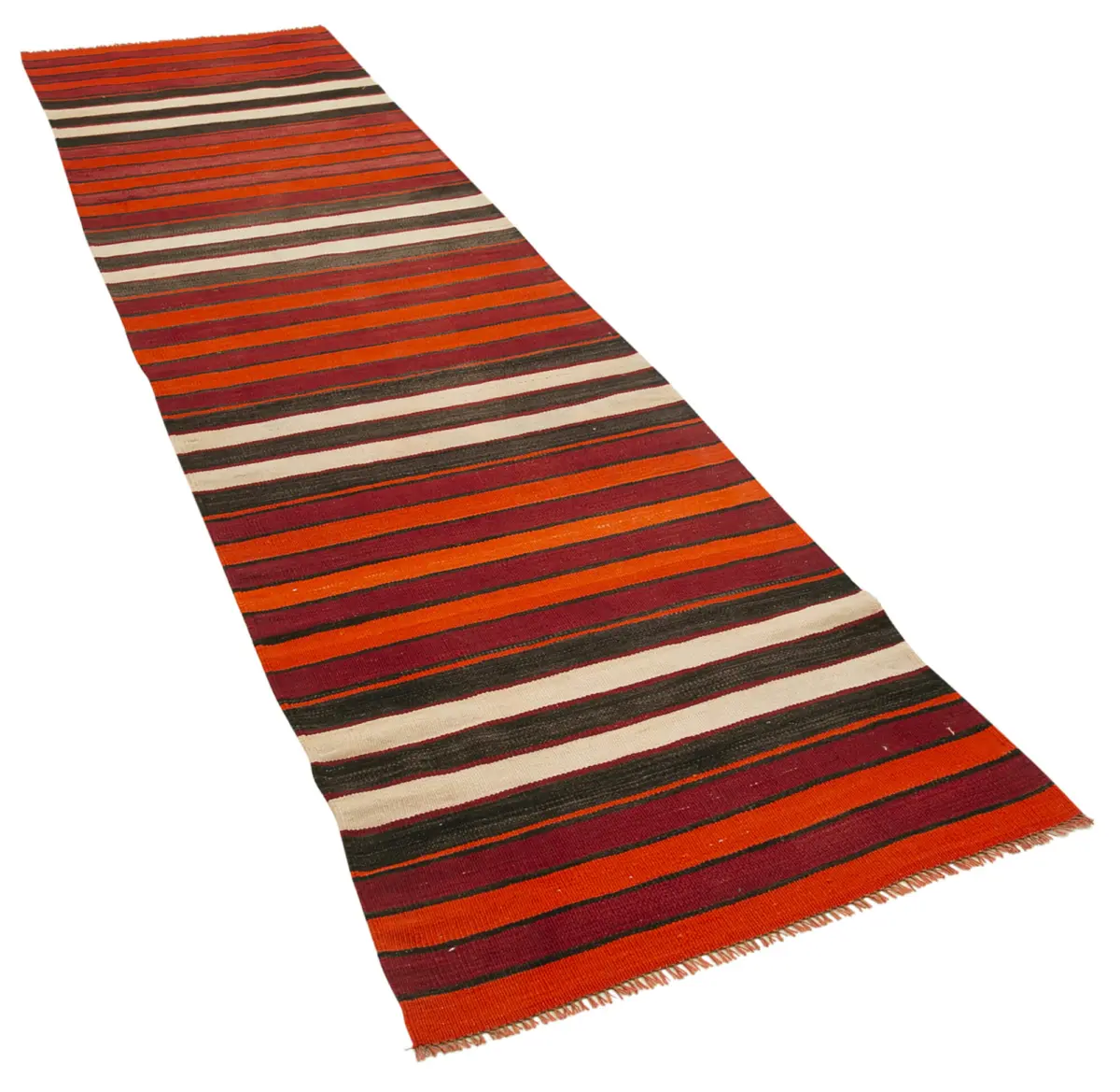 Anadolu Eskitme Multi Pamuk Üzerine Yün El Dokuma Kilim-082x327 - Görsel 2
